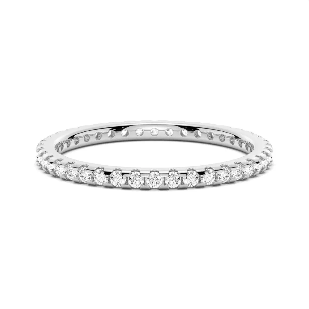 Effortless Layer Petite Pav?? Scalloped Moissanite Eternity Band