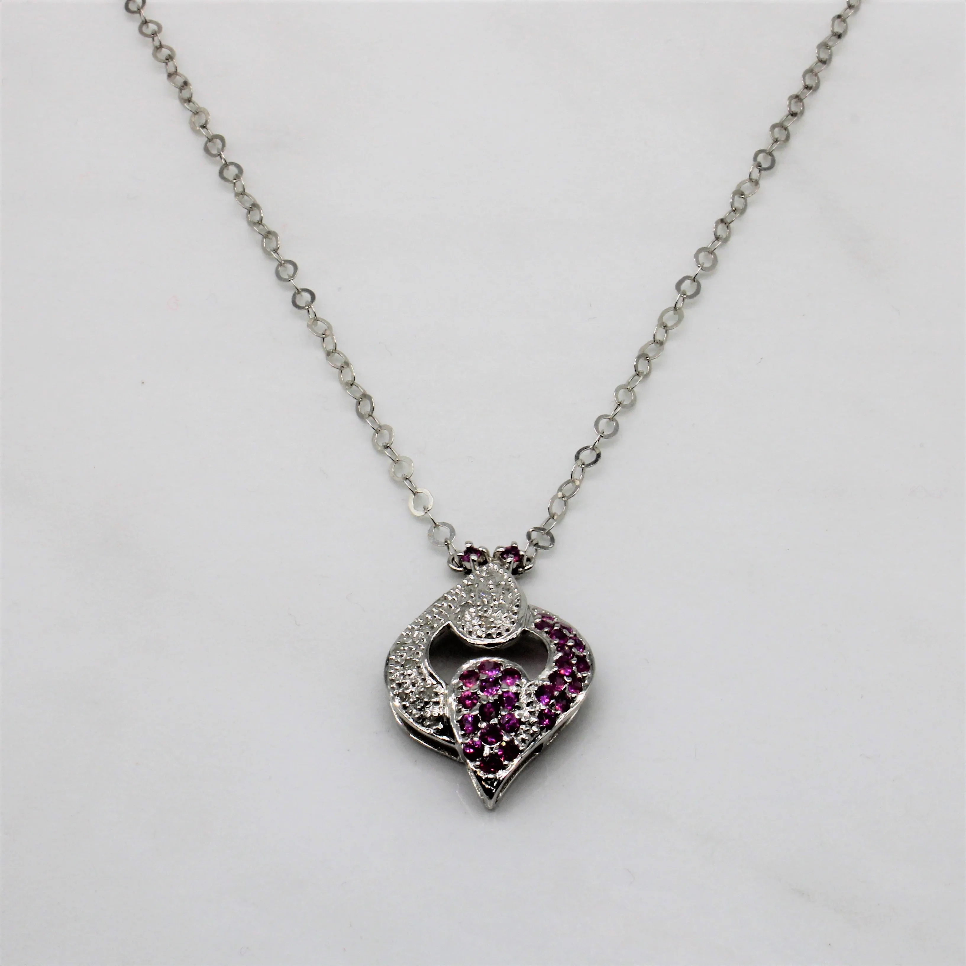 Pink Sapphire & Diamond Twist Necklace | 0.40cw, 0.07ctw | 18.5" | Gift Feature Timeless Charm