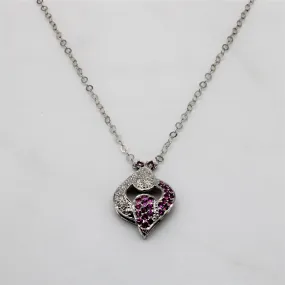 Pink Sapphire & Diamond Twist Necklace | 0.40cw, 0.07ctw | 18.5" | Gift Feature Timeless Charm