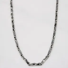 Platinum Bar Link Chain | 20" | Eye-Catching Detail
