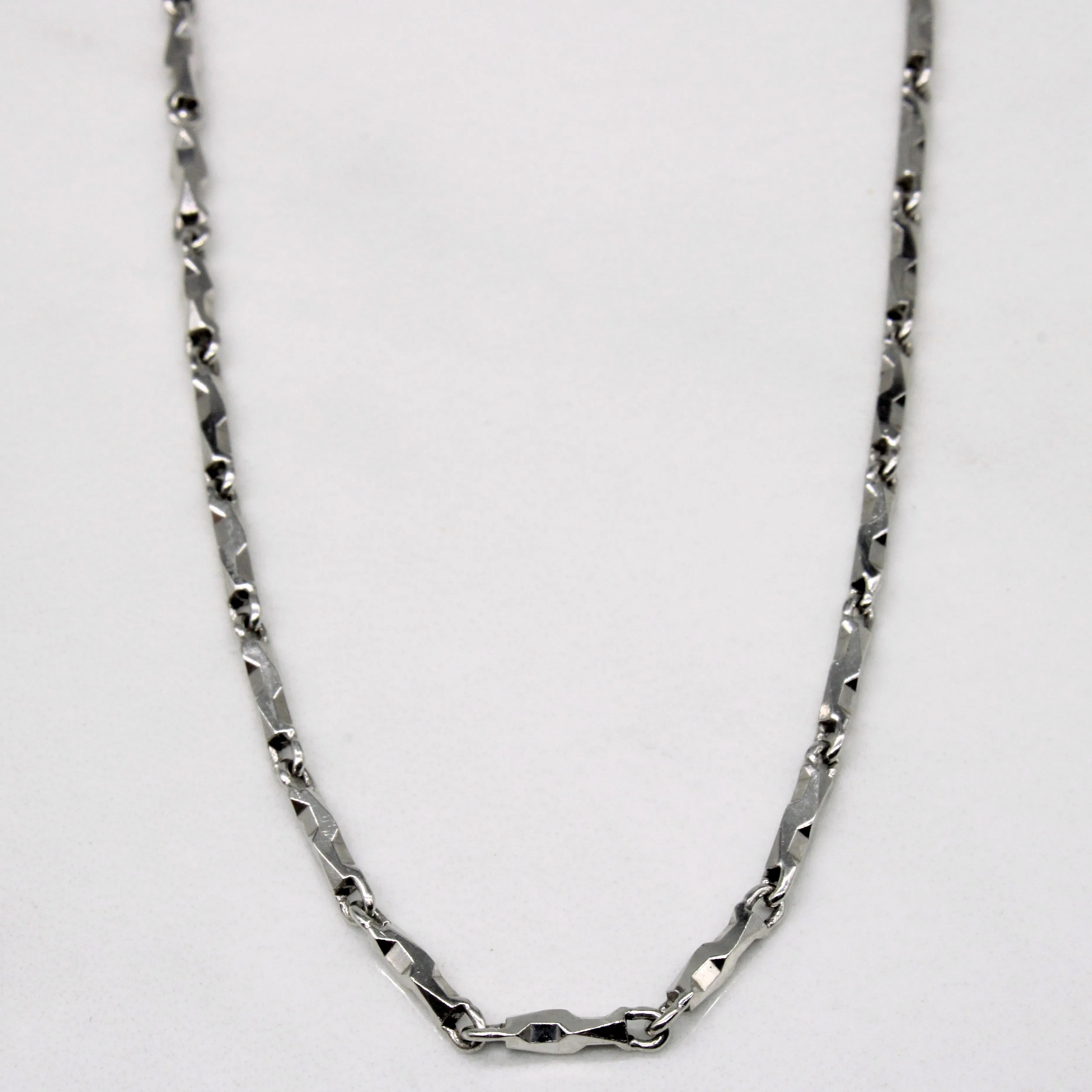 Platinum Bar Link Chain | 20" | Eye-Catching Detail