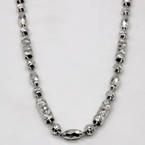 Holiday Gift All Style Platinum Bead Necklace | 19" |