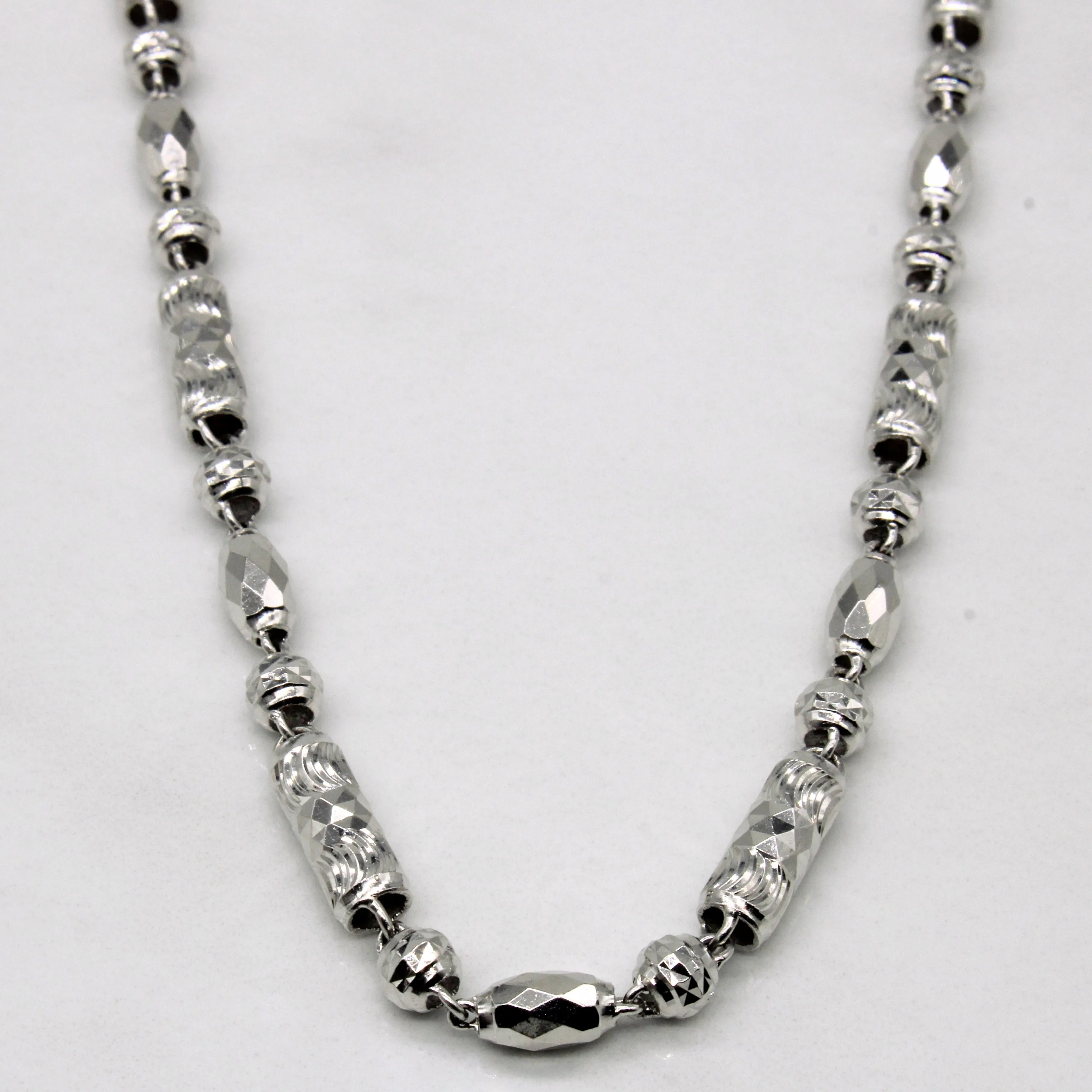 Holiday Gift All Style Platinum Bead Necklace | 19" |