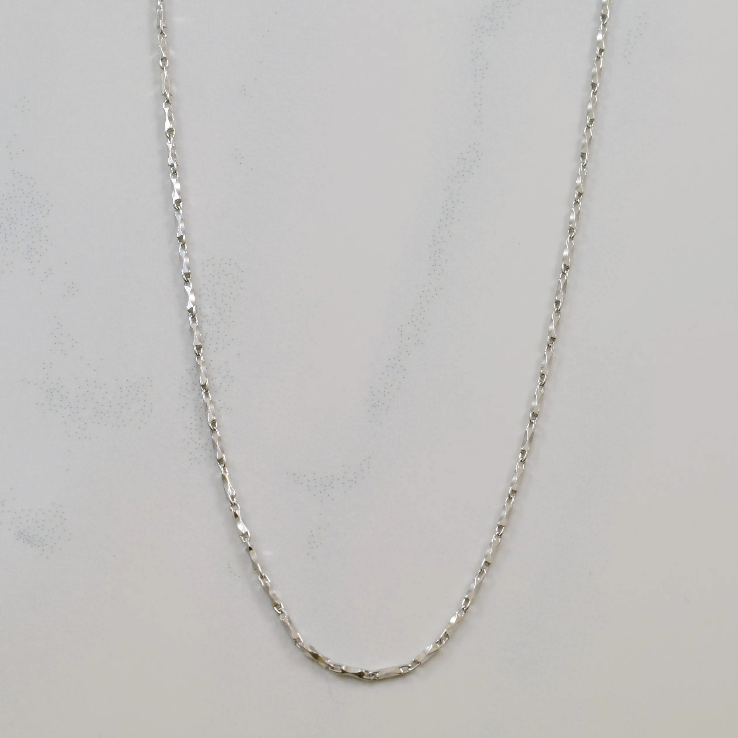 Platinum Fancy Link Chain | 16" | Soft Texture Alluring Shine
