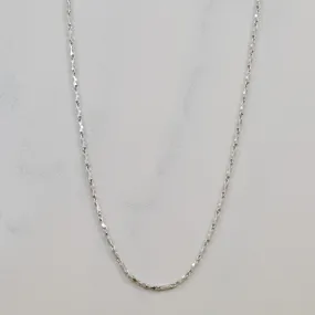 Platinum Fancy Link Chain | 16" | Soft Texture Alluring Shine