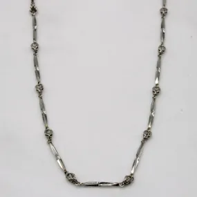 Gentle Look Platinum Link Necklace | 16" |