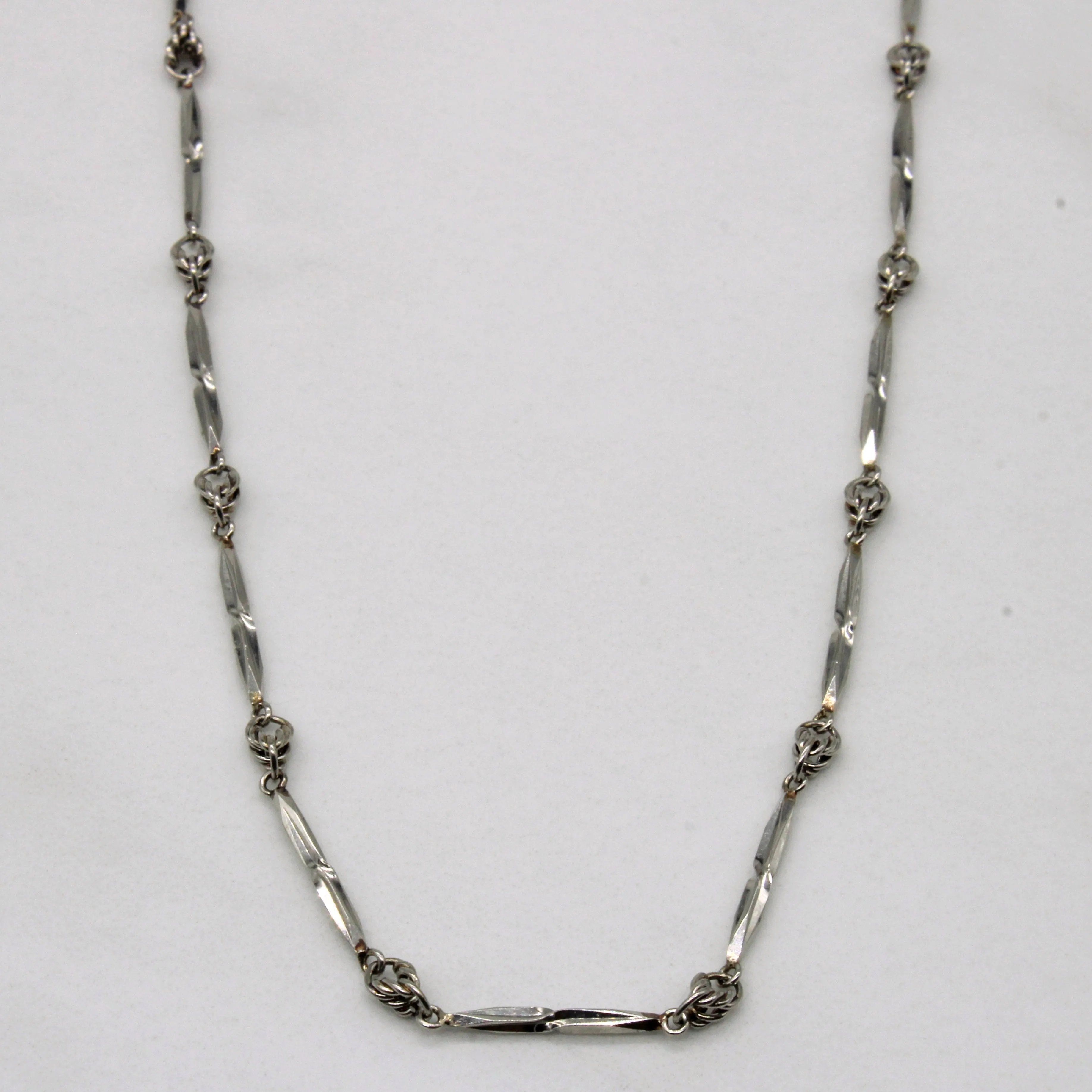 Gentle Look Platinum Link Necklace | 16" |