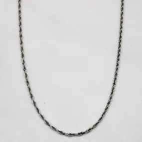 Platinum Rope Chain | 1.10mm | 24" | Festive Accent Timeless Gift