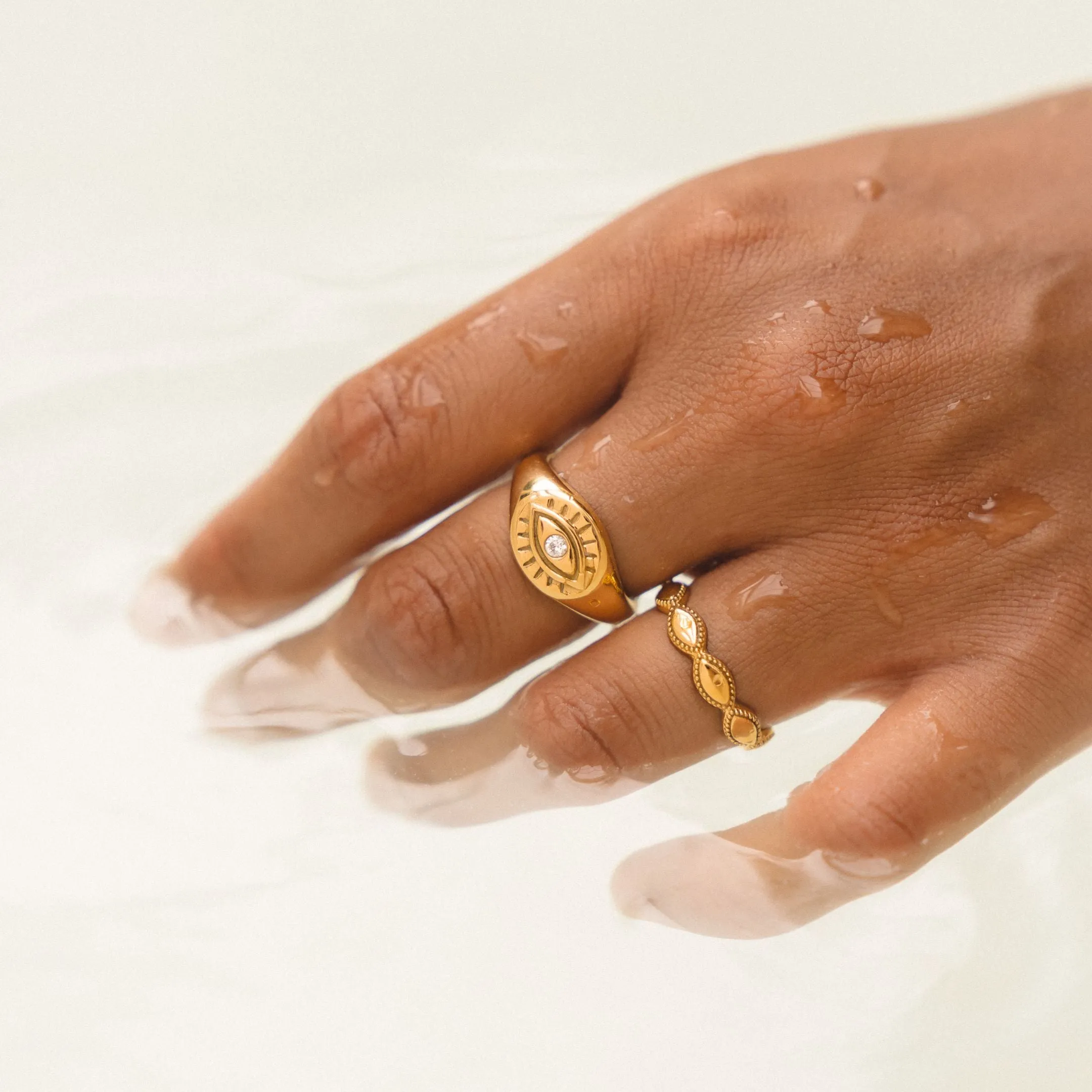 Custom Embellishment Evil Eye Signet Ring