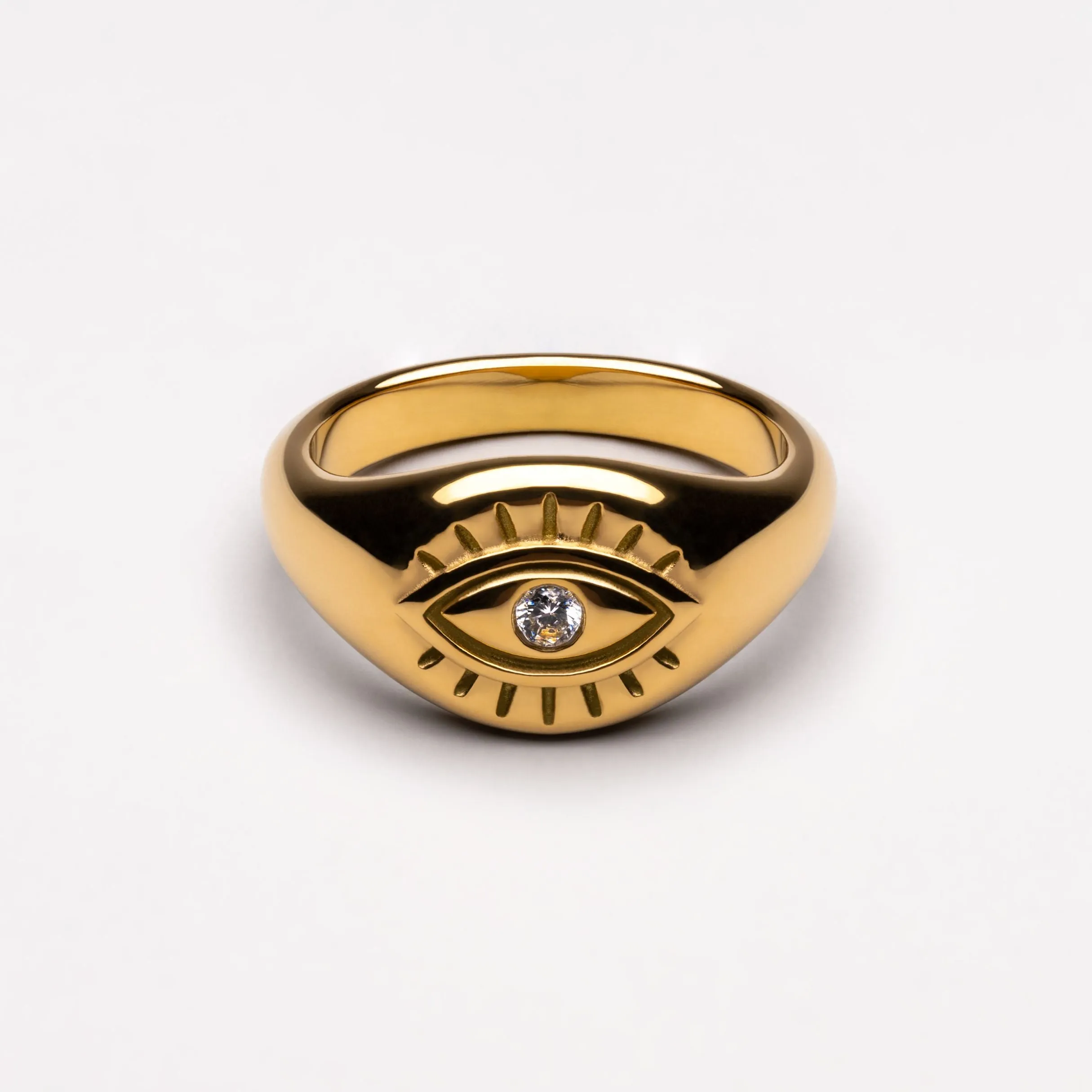 Beautiful Token Evil Eye Signet Ring