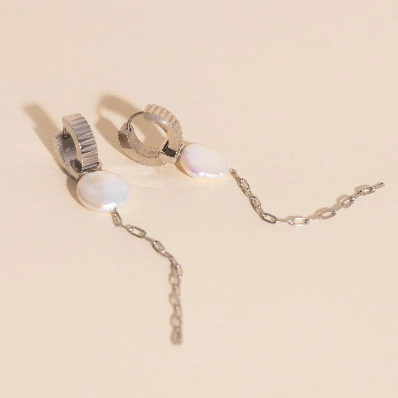 Pearl Whim Chunky Huggie Hoop Charms Vibrant Piece