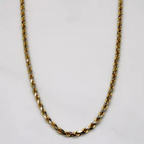 14k Two Tone Gold Rope Chain | 18" | Striking Detail