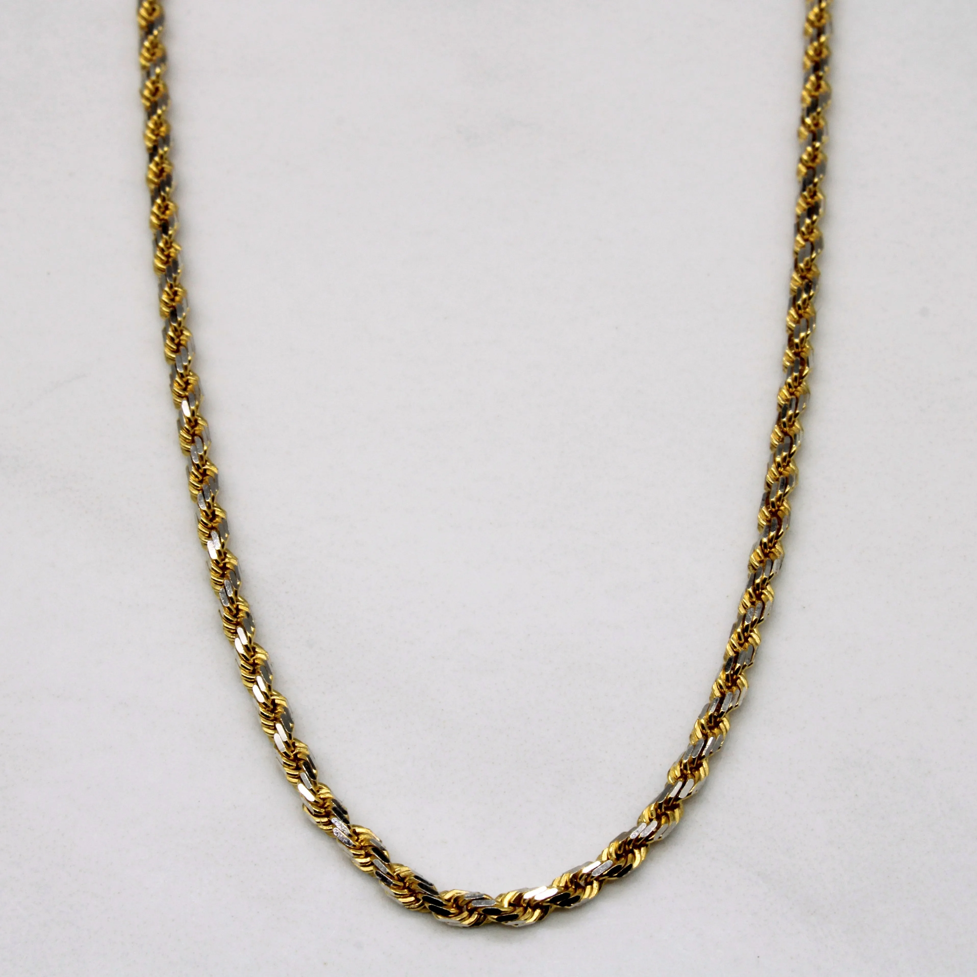 14k Two Tone Gold Rope Chain | 18" | Striking Detail