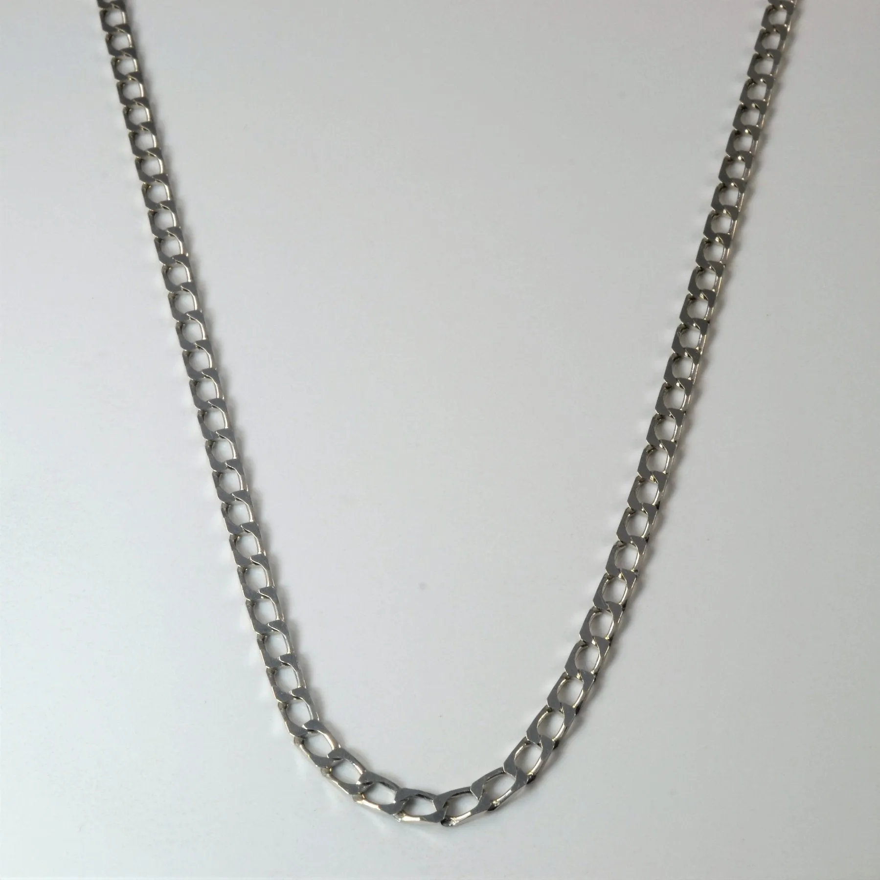 Petite Style 10k White Gold Curb Chain | 20" |