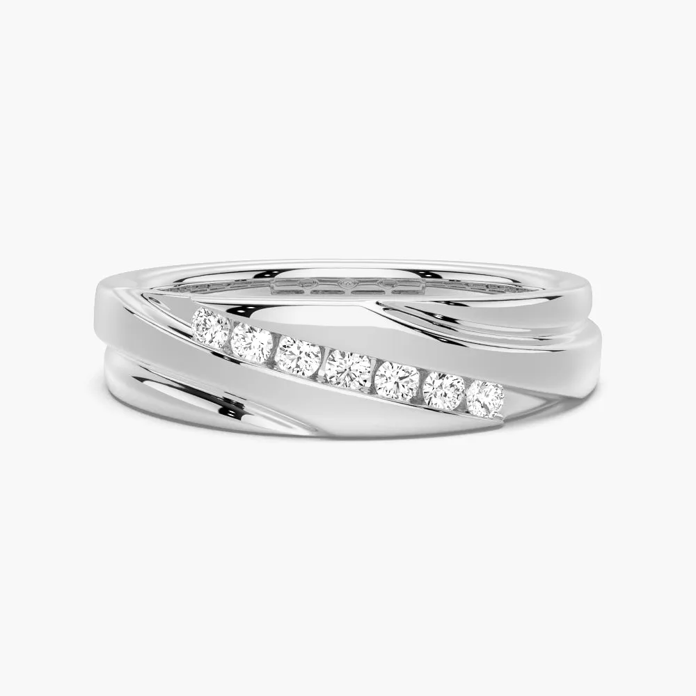 Dynamic Detail Creative Feature 6.5mm Moissanite Men's Wedding Band