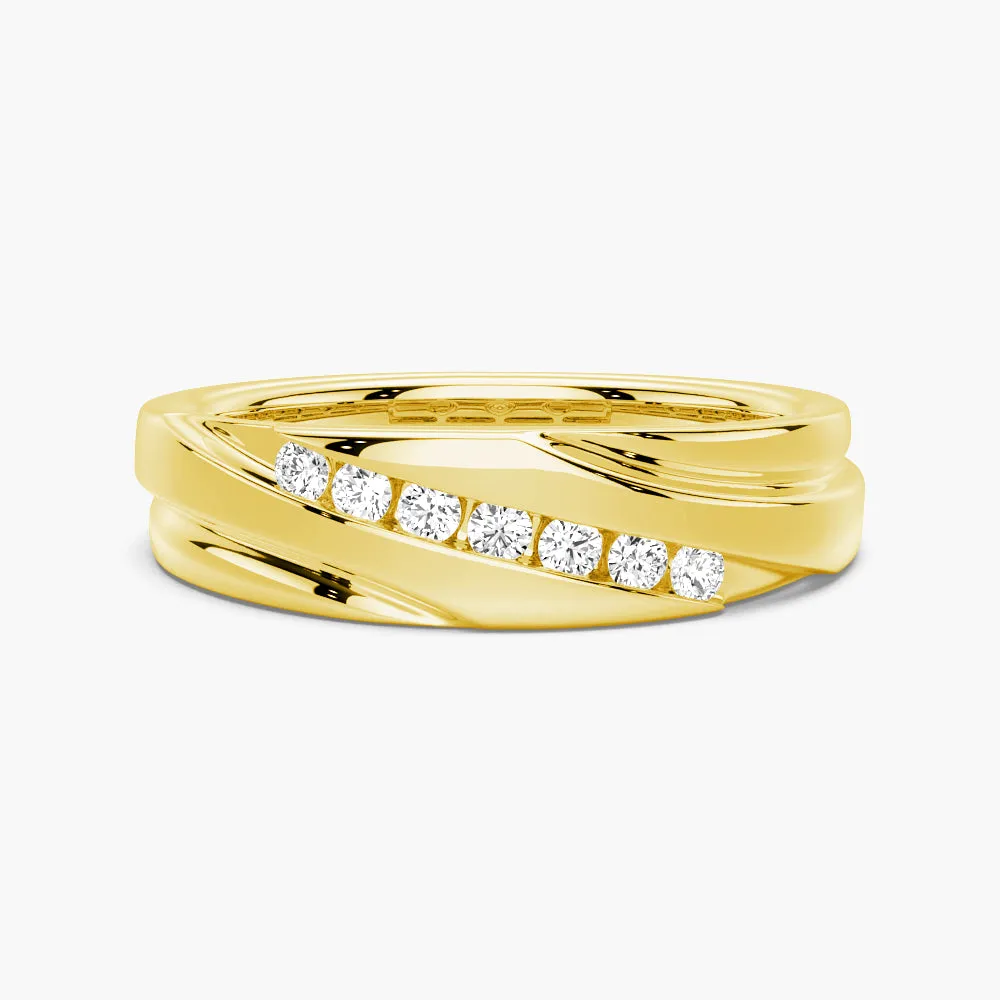 6.5mm Moissanite Men's Wedding Band Quiet Shine Radiant Shine