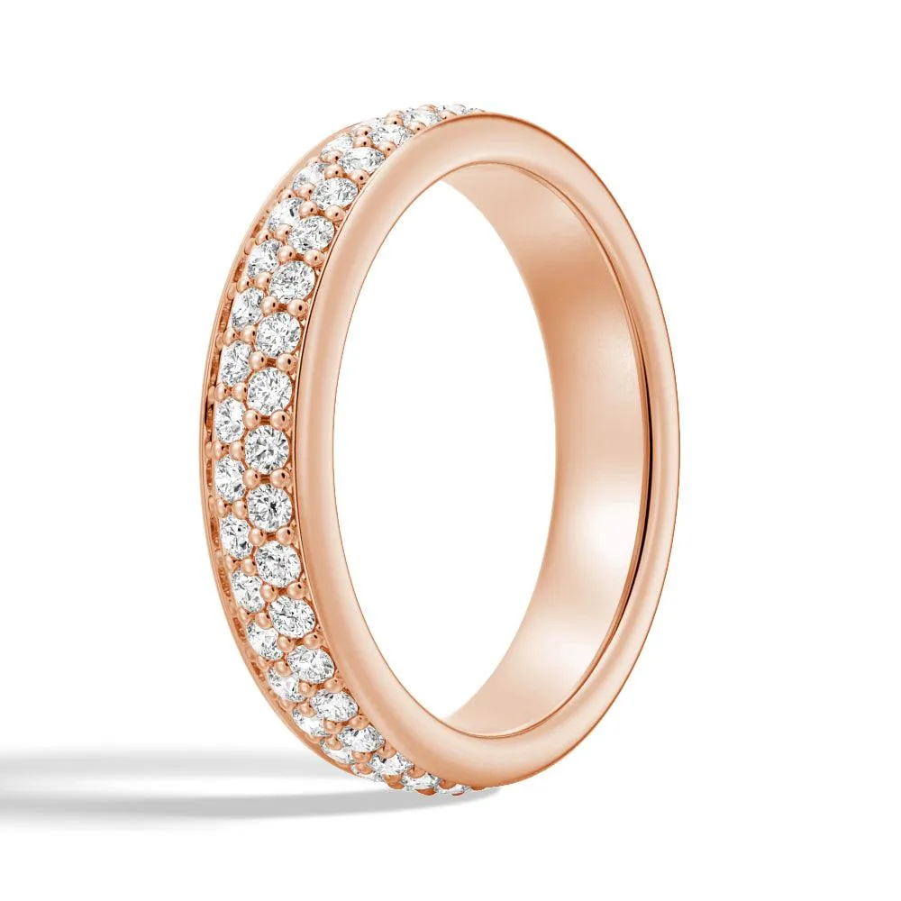 Muted Details Double Row Pav?? Moissanite Eternity Band