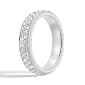 Elegant Detail Double Row Pav?? Moissanite Eternity Band