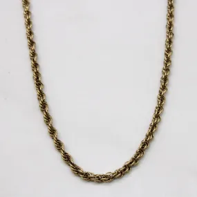 Polished Glam Fashion Form 10k Yellow Gold Rope Chain | 18" |