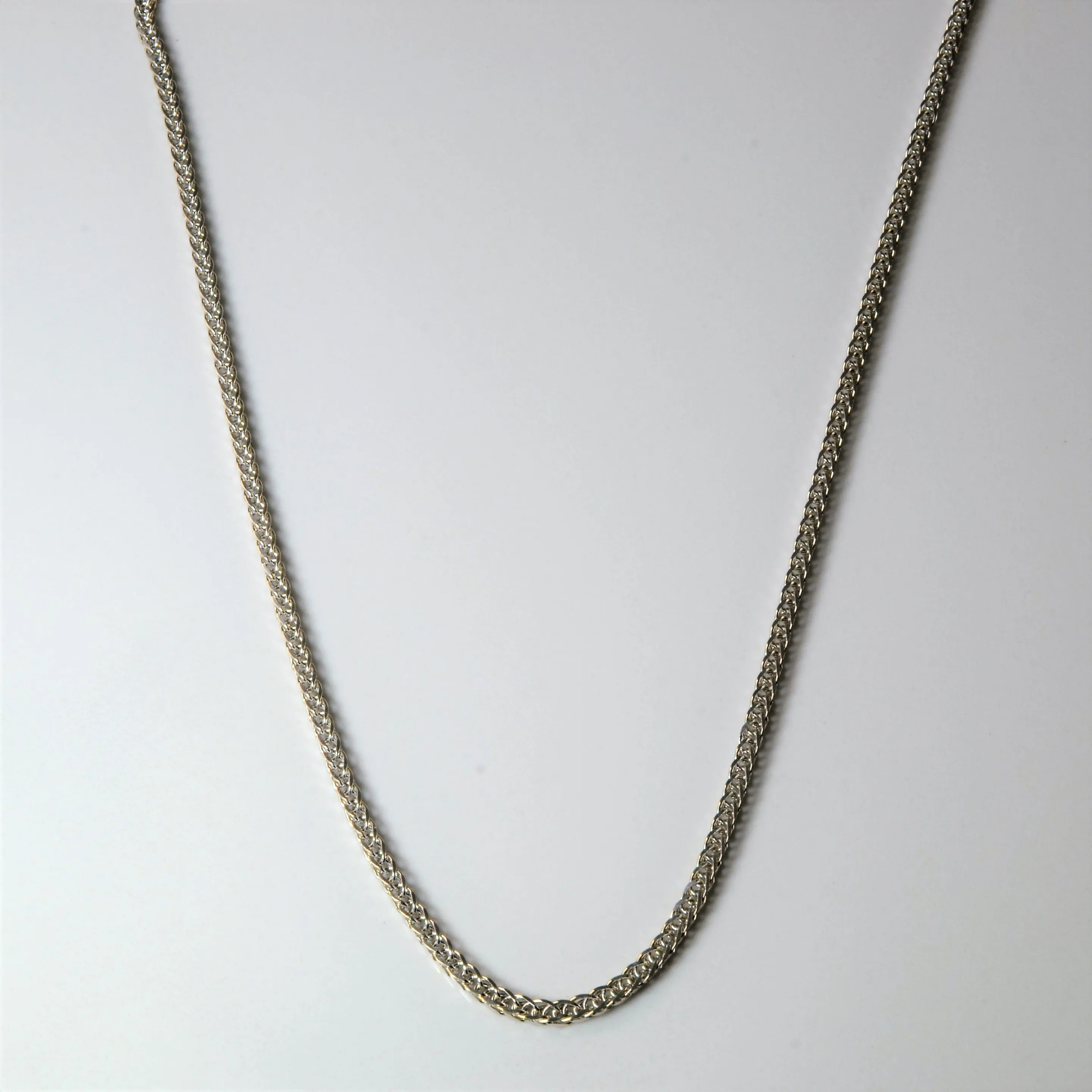 Timeless Accent 18k White Gold Wheat Chain | 16"|