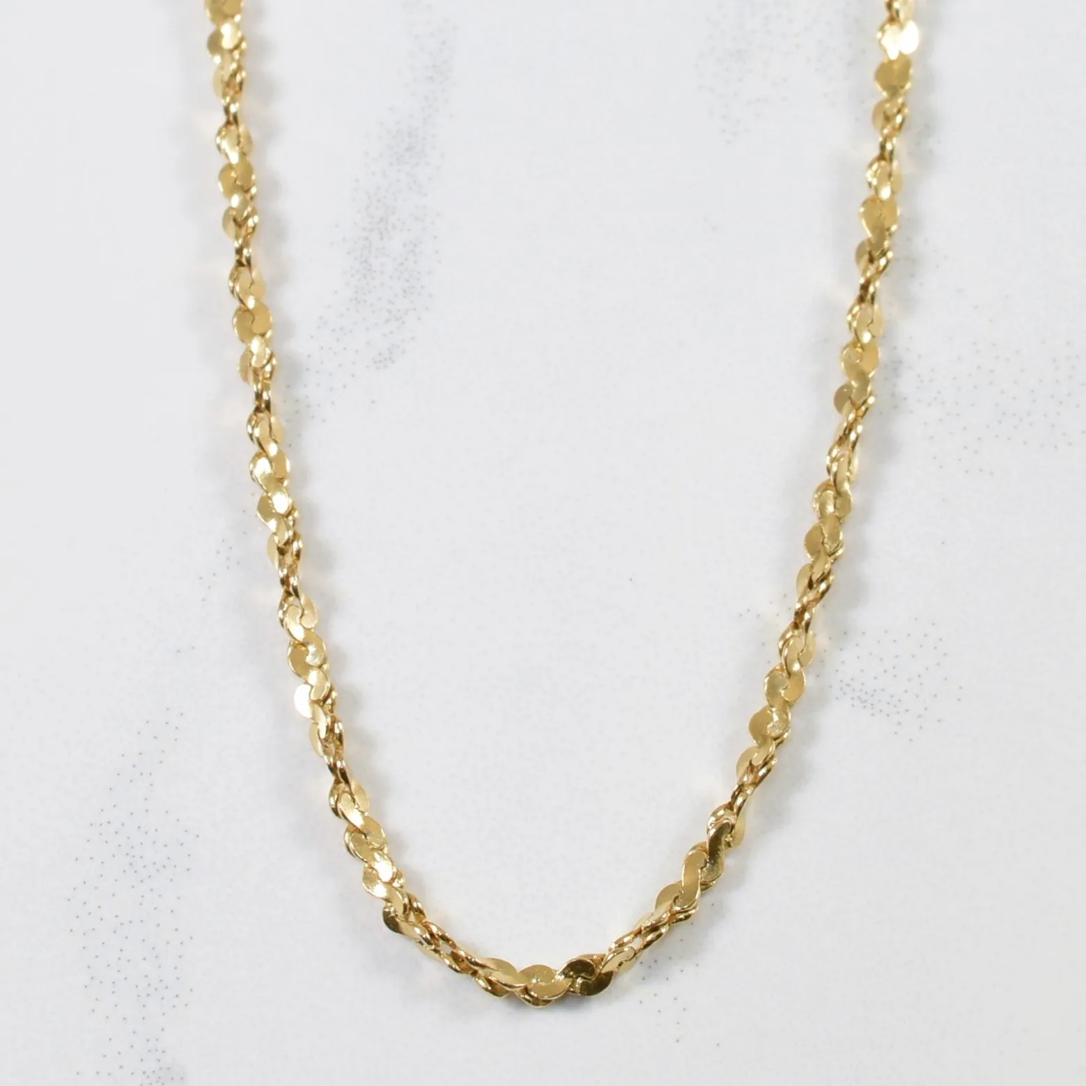 Handmade Jewelry Pieces Radiant Sparkle 10k Yellow Gold Twisted Serpentine Chain | 30.5" |