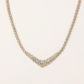 Vibrant Gifts Illusion Set Diamond Necklace | 1.25ctw | 16" |