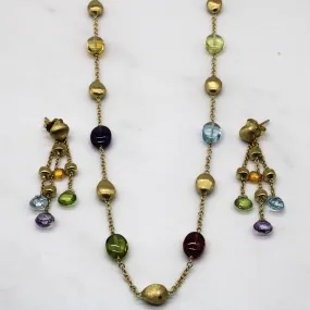 Marco Bicego' Multi Gem Jewelry Suite | 27.60ctw | 16" | Texture Play