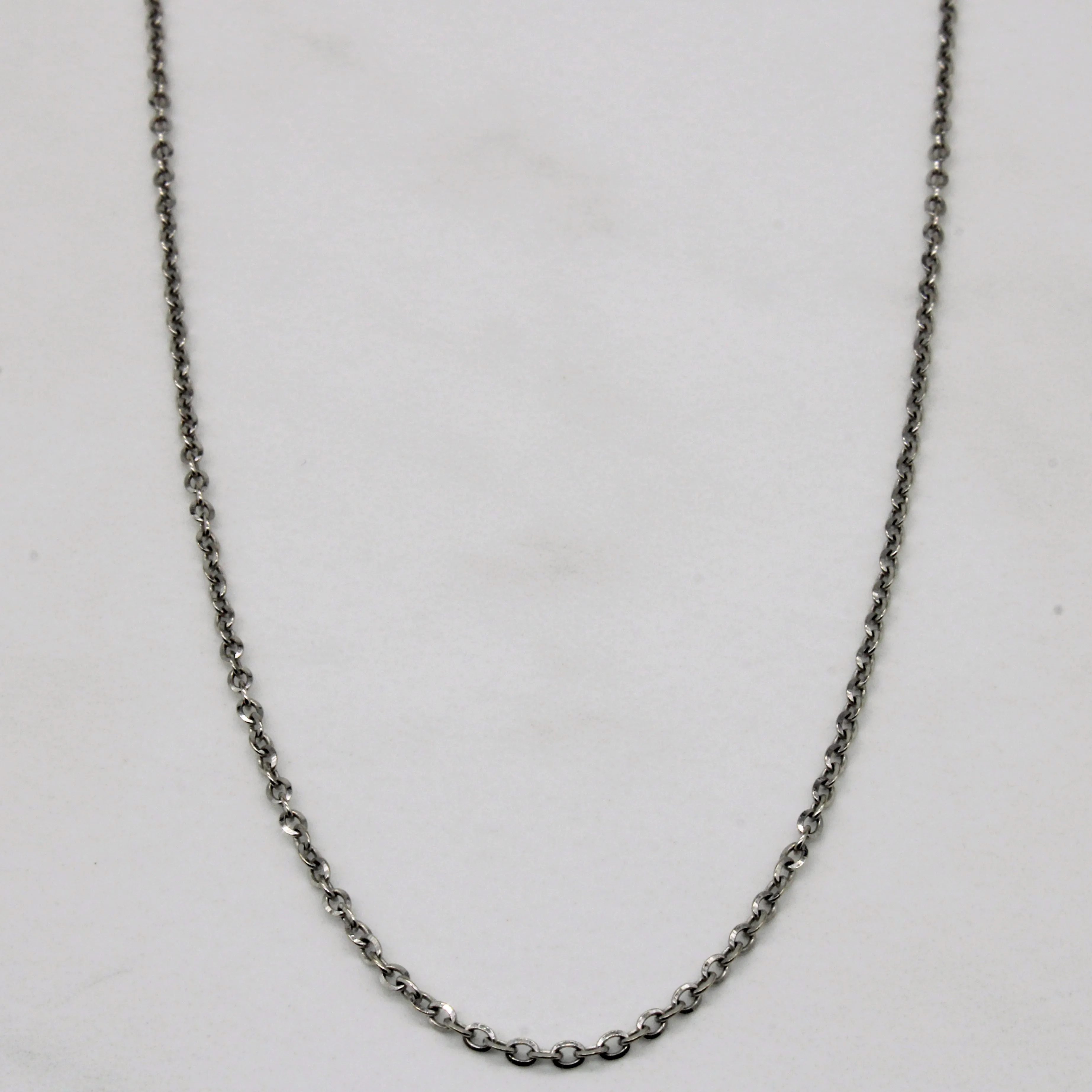 14k White Gold Oval Link Chain | 18" | Vibrant Touch Pieces Handcrafted Detail