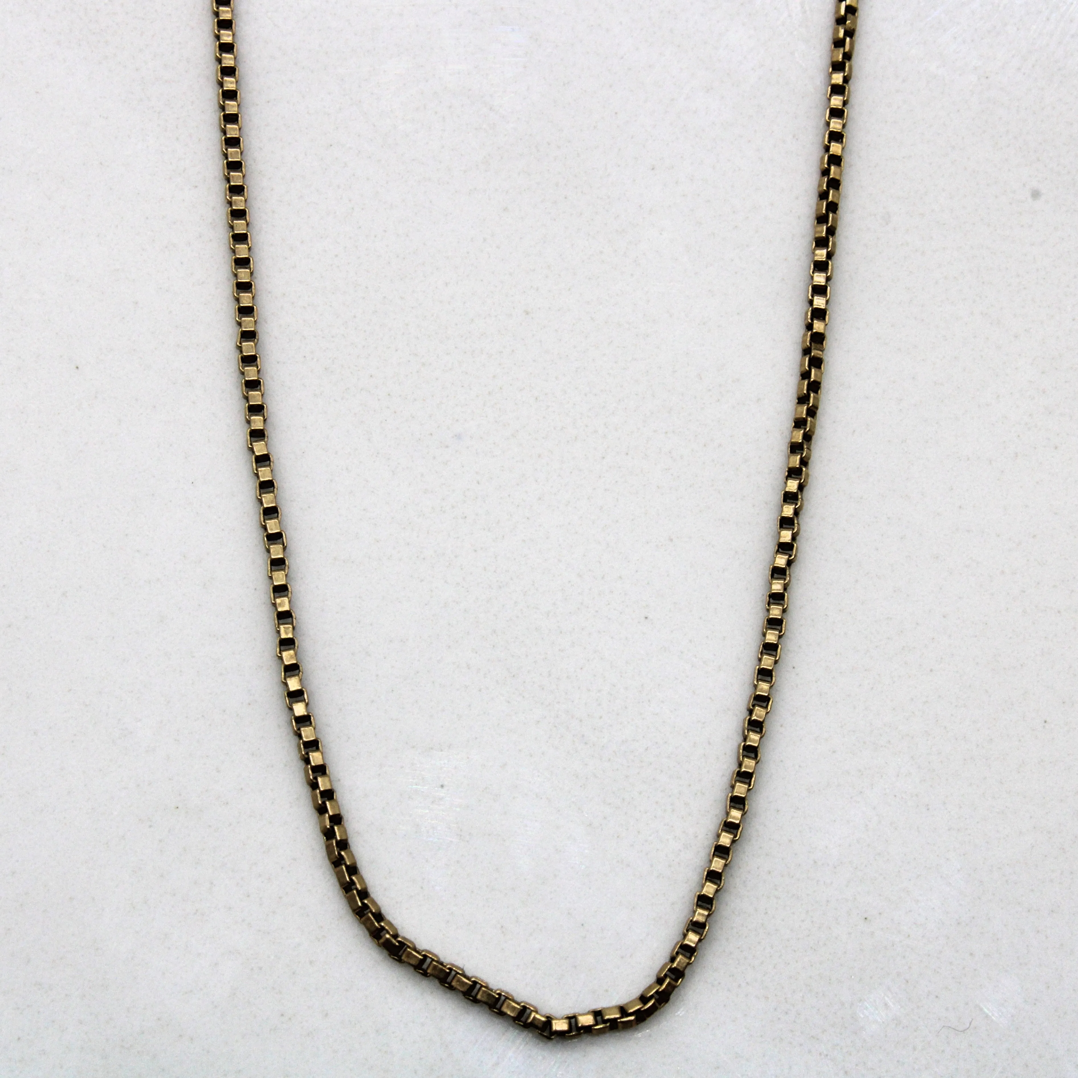 10k Yellow Gold Box Chain | 17" | Subtle Sparkle