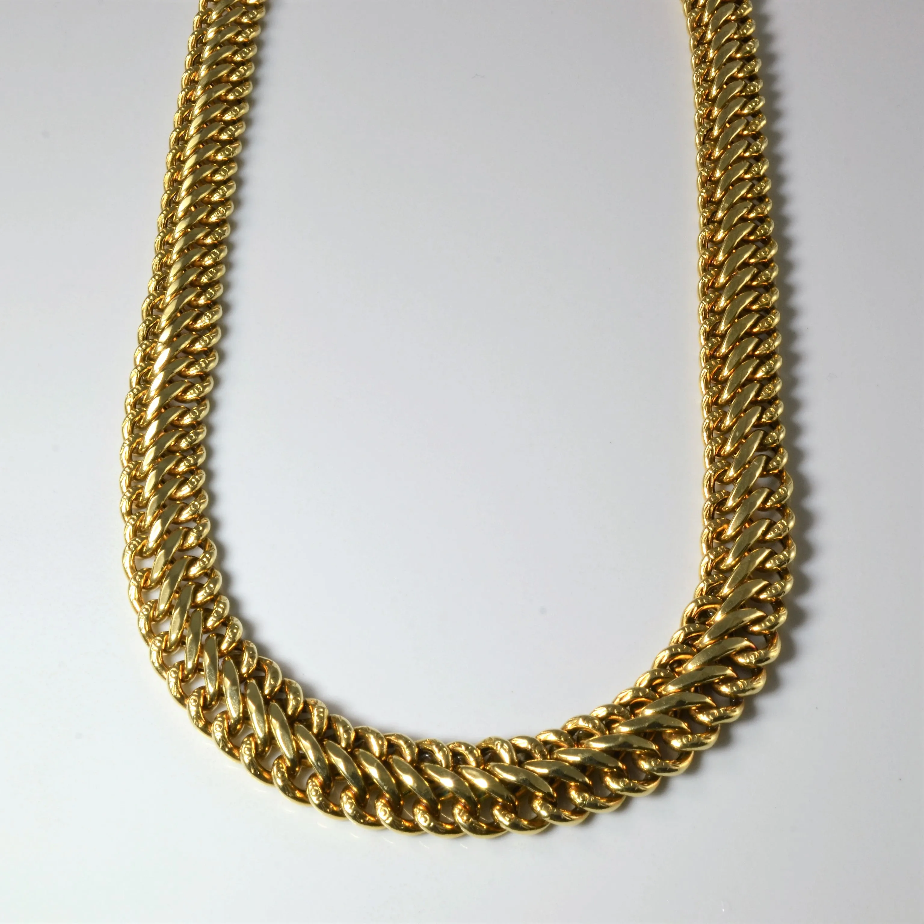 High Fashion 14k Yellow Gold Parallel Chain Choker | 15" |