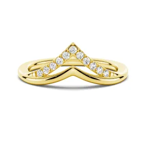 Curved Double V Moissanite Wedding Ring Sweet Accent 21st Century