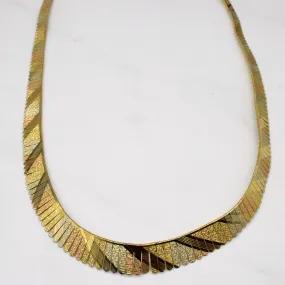 18k Tri Tone Gold Necklace | 17" | Stylish Style