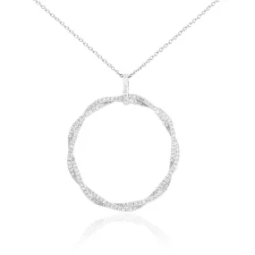 Minimalist Item Sterling Silver Twisted Circle Pendant Necklace