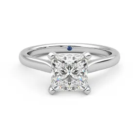 Customizable item Princess Cut Moissanite Engagement Ring with Hidden Anniversary Stone and Secret Accents