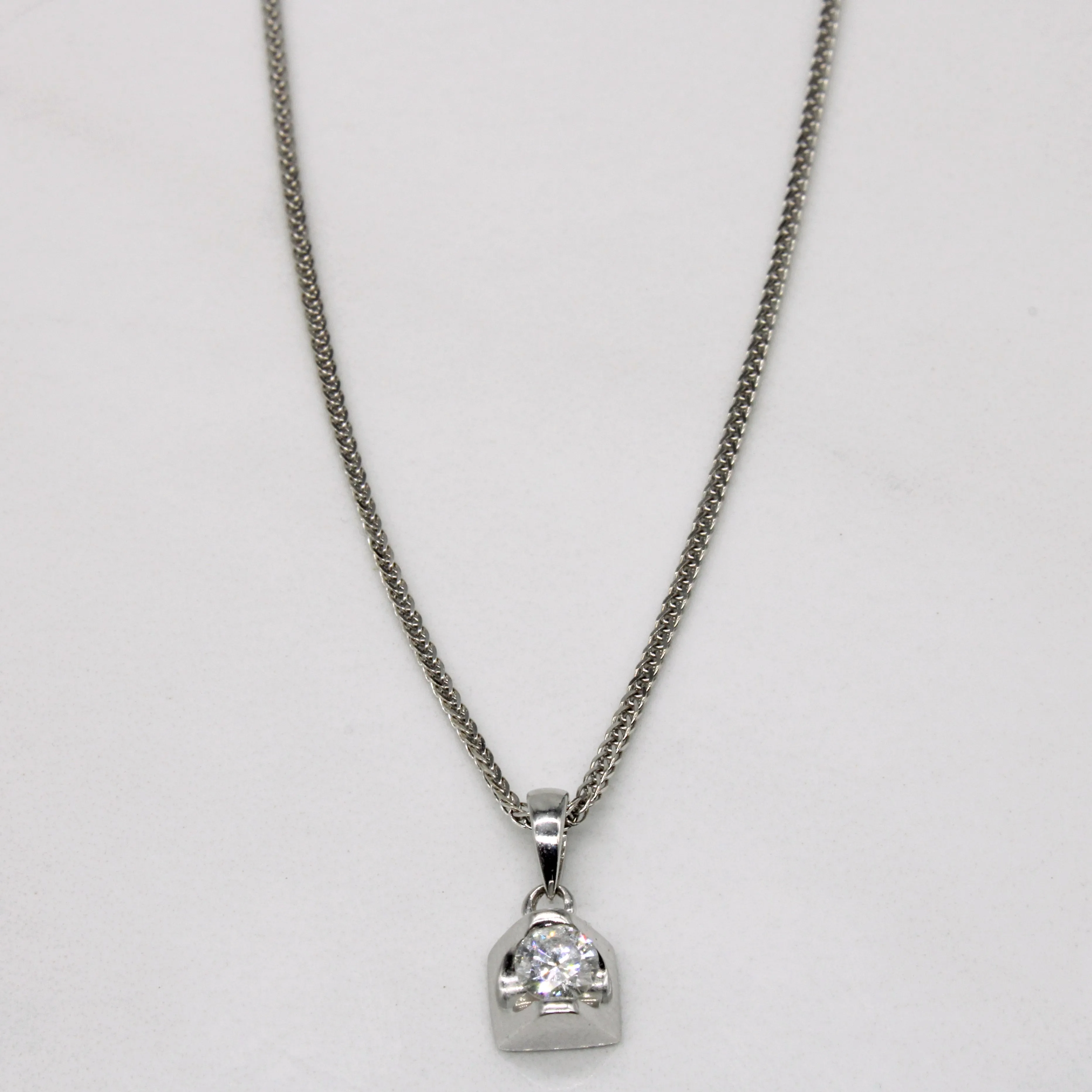 Tension Set Diamond Pendant & Necklace | 0.20ct | 18" | Lifestyle Match Eye-catching Design