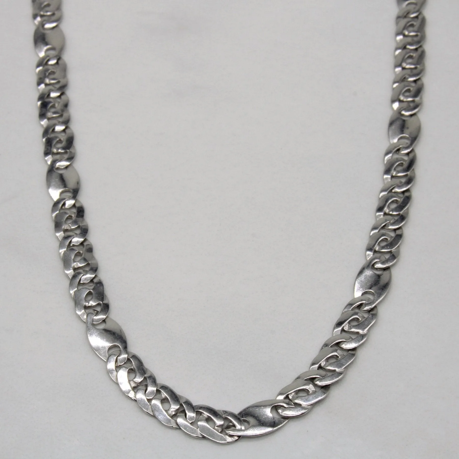 Everyday Set 10k White Gold Modified Curb Chain | 22" |