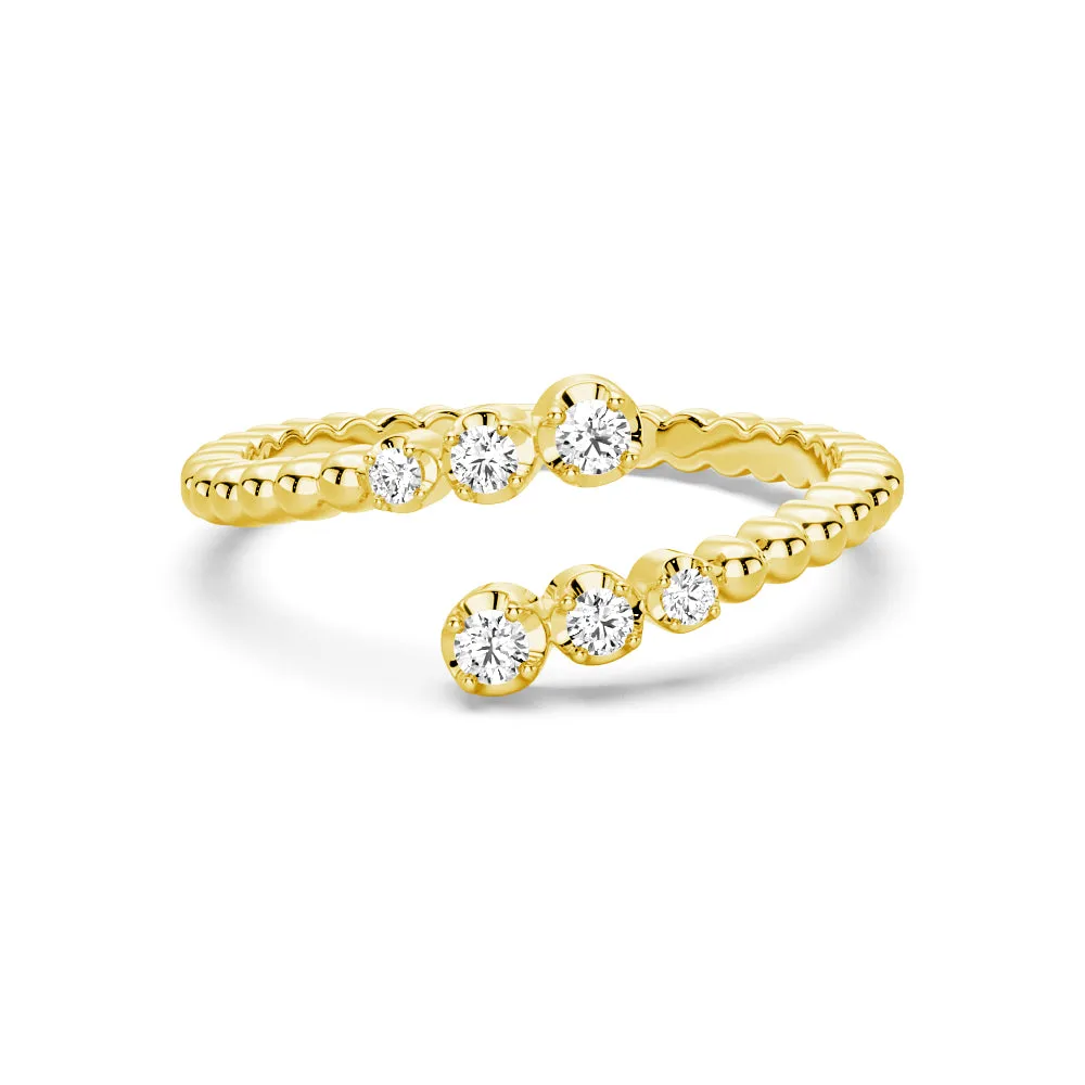 Golden Touch Ethereal Wave Lab Grown Diamond Open Band Ring