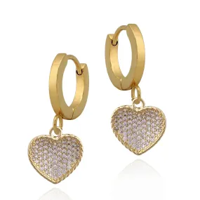Sturdy Element Surgical Steel Gold Plated Inward Puffed Heart Earring