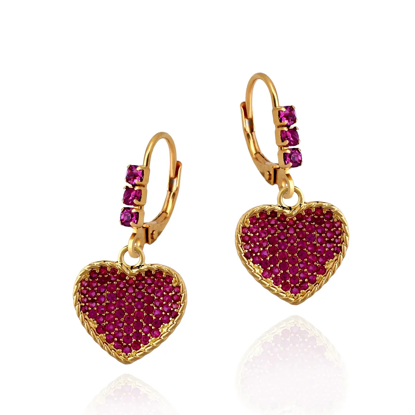 Elegant decoration Surgical Steel Gold Plated Inward Puffed Heart Earring