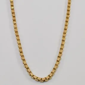 10k Yellow Gold Box Chain | 24" | Impressive Finish Luxury Touch