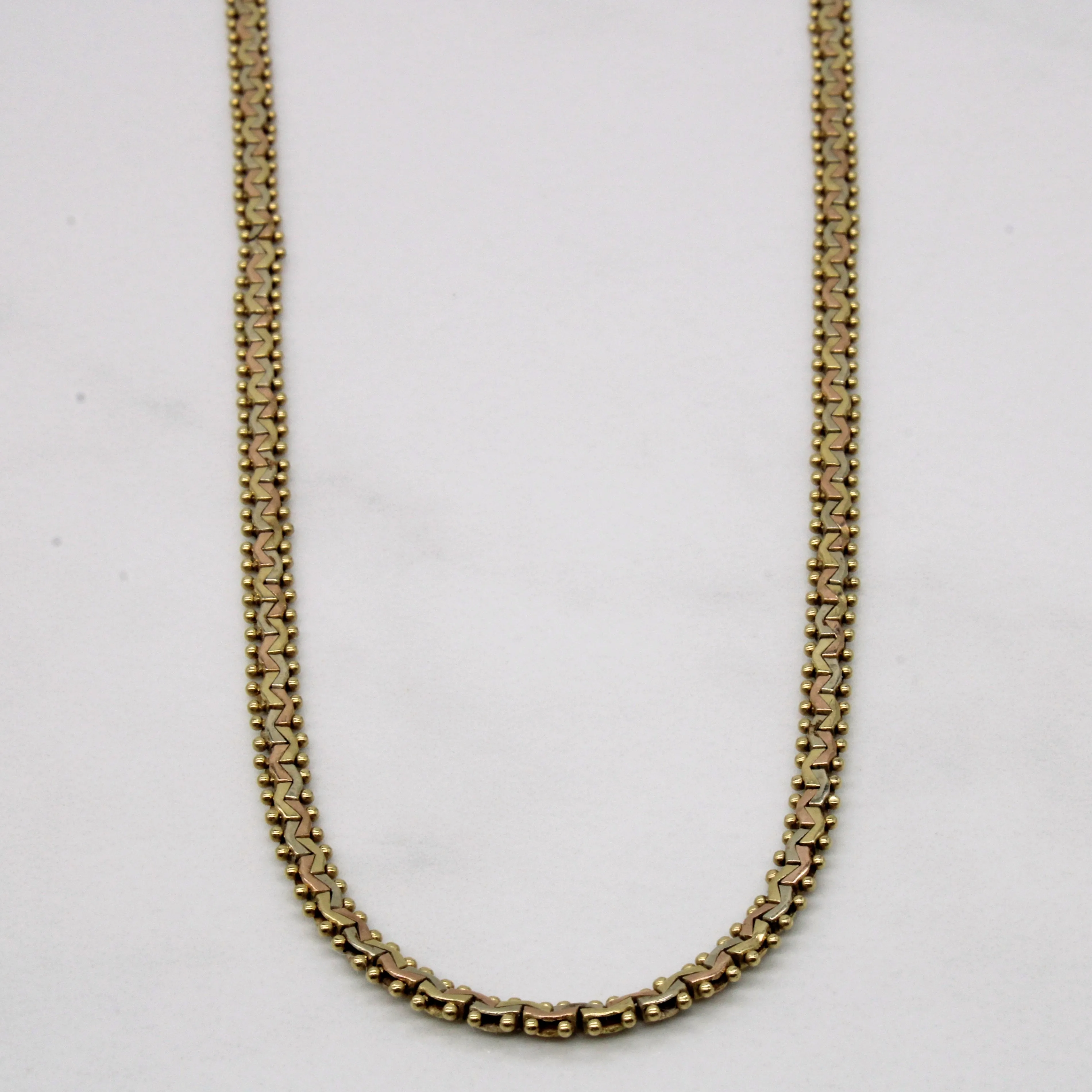 14k Tri Tone Gold Chain | 16" | youth choice Evening Style
