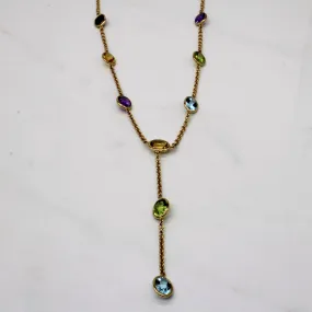 'Birks' Multi Gem Drop Necklace | 26.30ctw | 16" | Impeccable Detail
