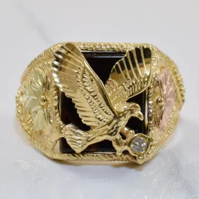 Red Dress Everyday Edge Black Onyx & Diamond Bird Ring | 4.50ct, 0.05ct | SZ 10.75 |