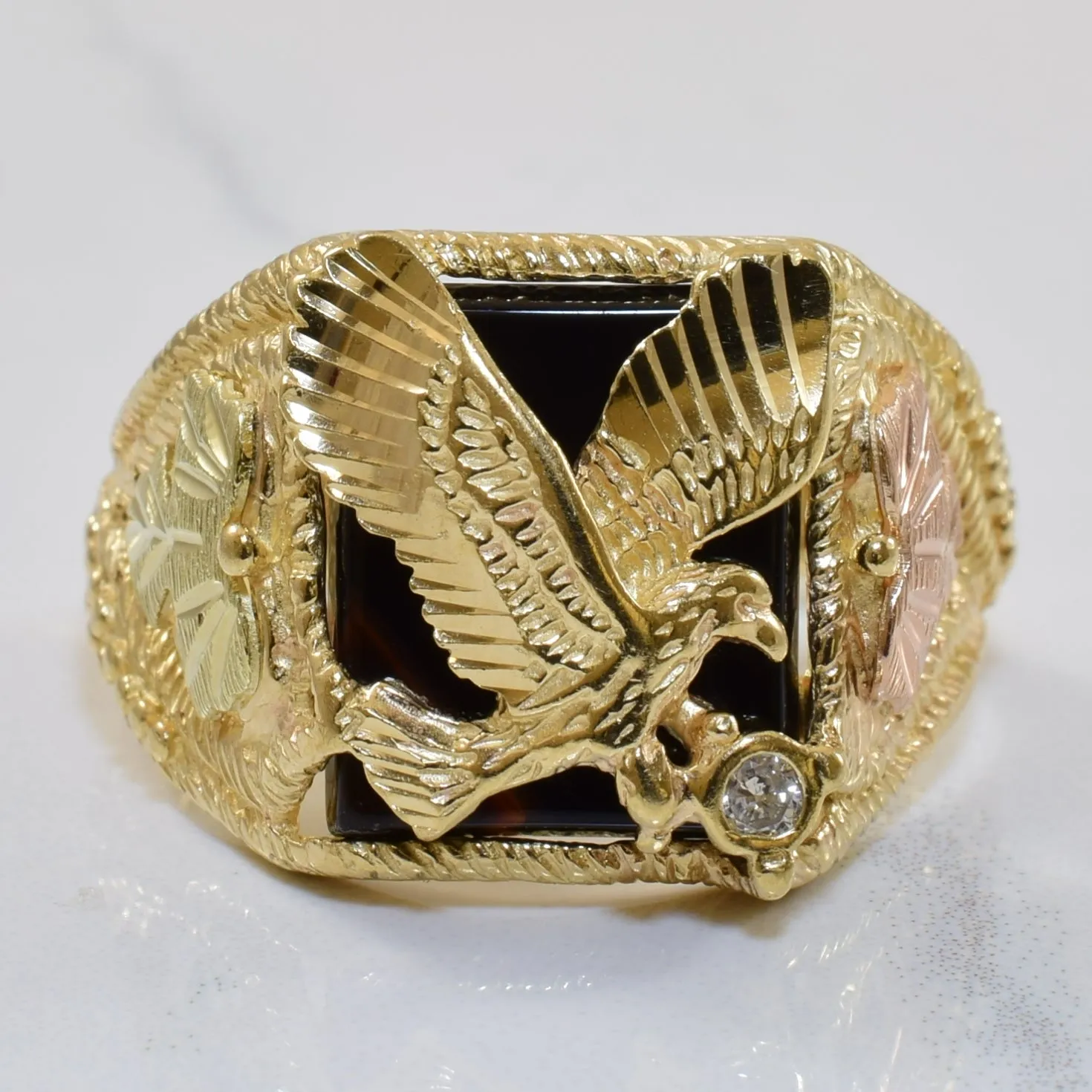 Red Dress Everyday Edge Black Onyx & Diamond Bird Ring | 4.50ct, 0.05ct | SZ 10.75 |