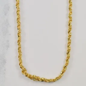 Clean Spark Delicate Piece 14k Yellow Gold Rope Chain | 18" |