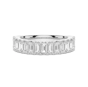 Comfortable Ornament HighEnd Insignia Emerald Cut Moissanite Wedding Band