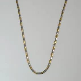 Refined Line Clean Style 10k Two Tone Gold Figaro Link Chain | 17"|