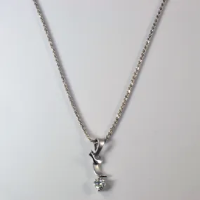 Heart Cut Diamond Drop Necklace | 0.22ct | 16" | Stylish Line All Season
