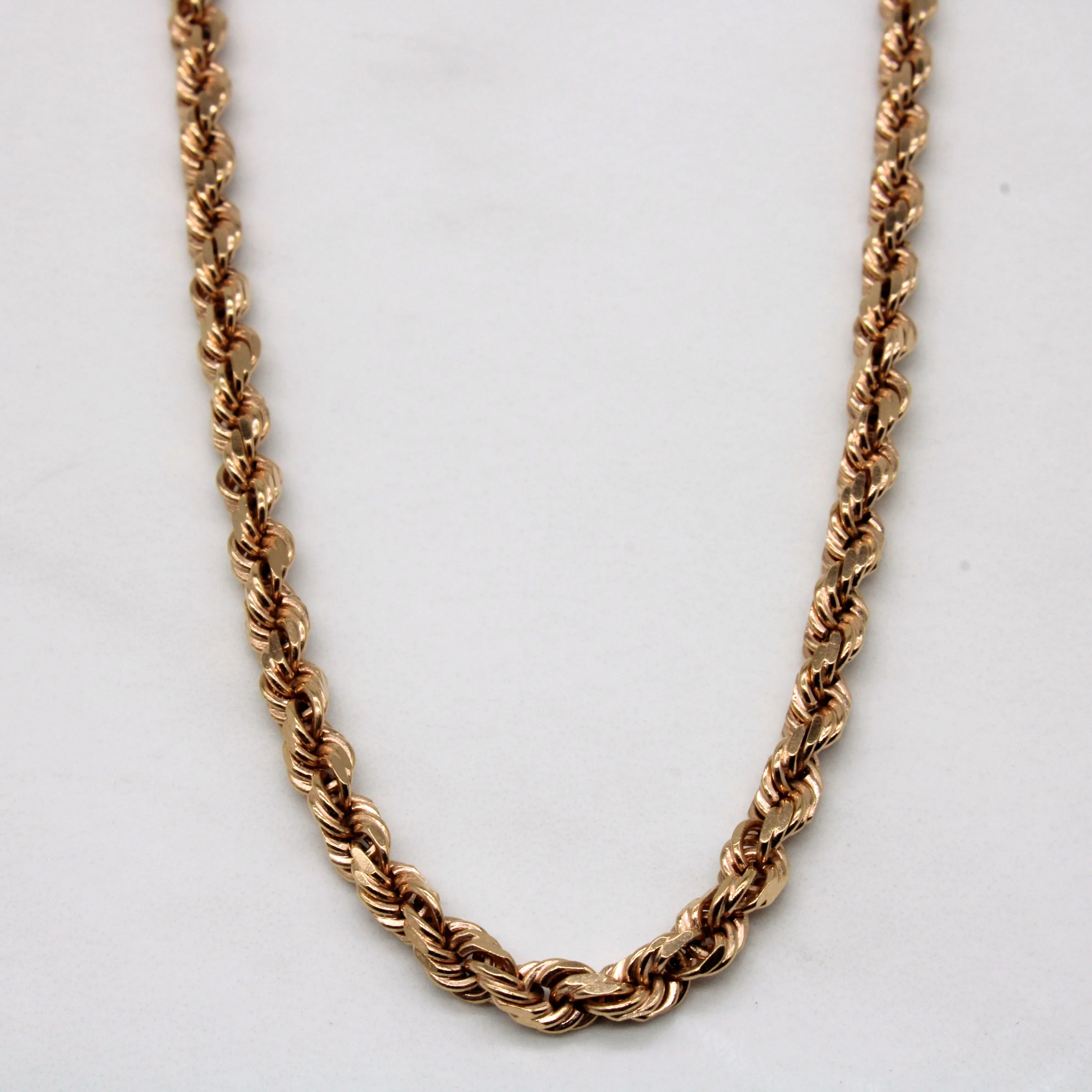 14k Rose Gold Rope Chain | 24" | Minimalist Design