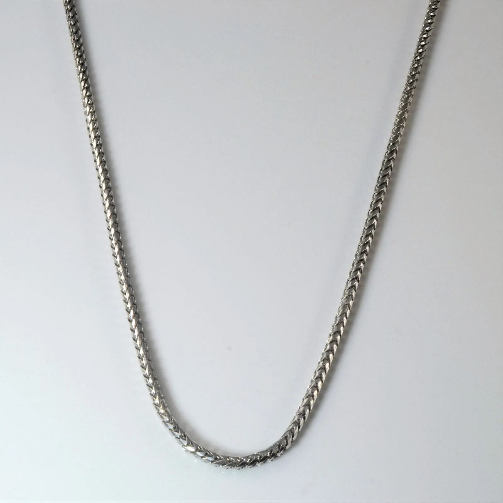 10k White Gold Rounded Wheat Chain | 26" | Sparkle Focus Celebration Ready